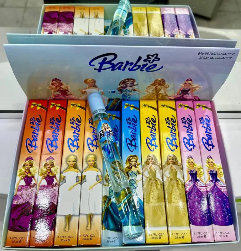 Barbie Pen Perfume Pack of 5 – Mini Pocket Size Long Lasting Fragrance Set for Girls