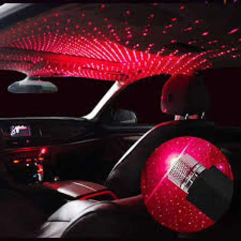 Car USB LED Light Projector – Ambient Star Atmosphere Interior Car Night Light