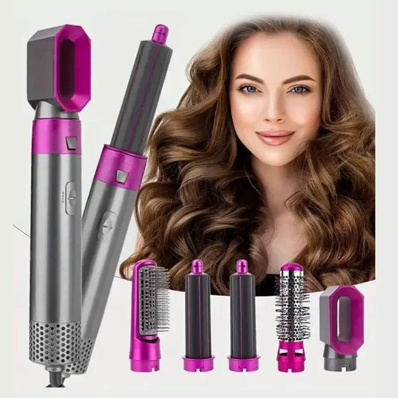 5 in 1 Hot Hair Brush (Important China Model) – Multi-Function Hair Straightener, Curler & Styler