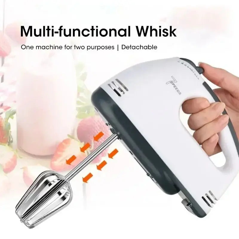Electric Scarlett Hand Mixer – 7 Speed Egg Beater with Chrome Beaters & Dough Hooks
