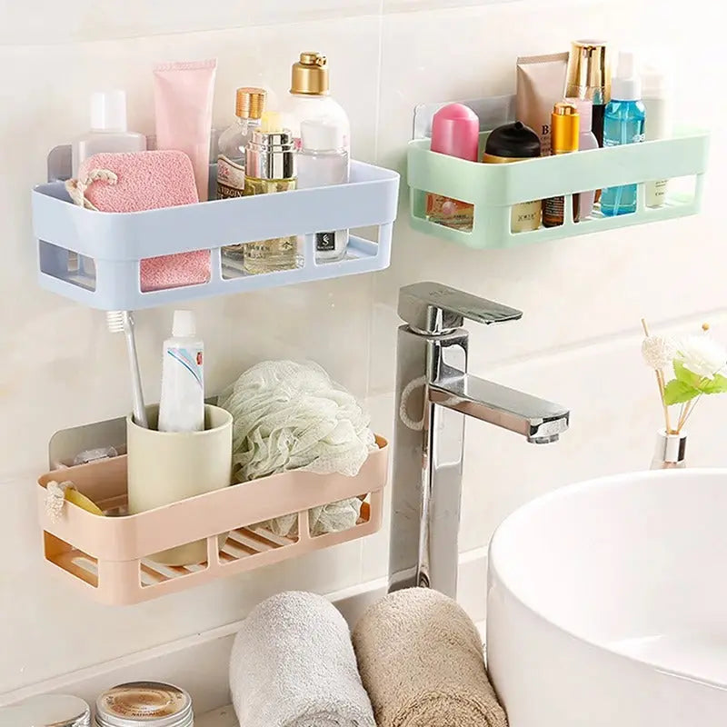 Multipurpose Kitchen & Bathroom Corner Shelf – Wall Mounted Storage Rack | Space-Saving Triangle Design Organizer