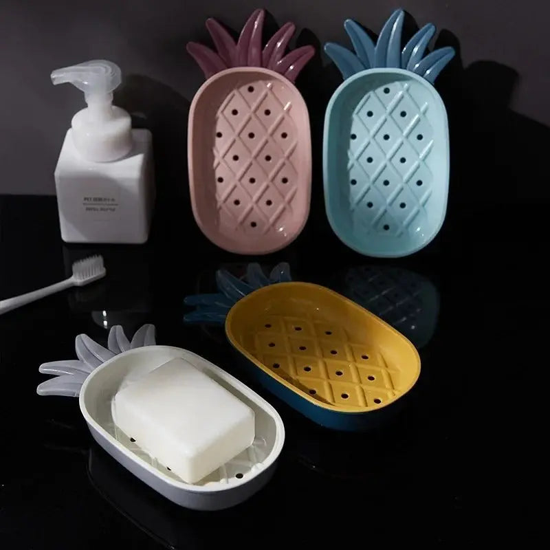 Pineapple Soap Holder – Cute Self-Draining Bathroom Soap Dish | Non-Slip Soap Storage Tray for Kitchen & Washroom