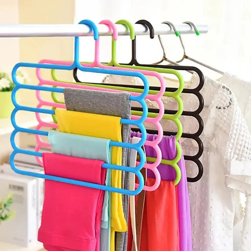 5 Layer Hanger | Space Saving Multi-Tier Clothes Organizer for Wardrobe (5 pcs)