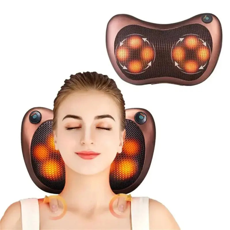 Car Pillow Massager – Portable Neck & Back Massage Cushion | Electric Vibration Massager for Car, Home & Office Pain Relief