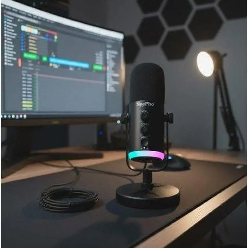 NeePho NP-M03 Podcast Microphone – Professional USB Condenser Mic for Streaming & Recording
