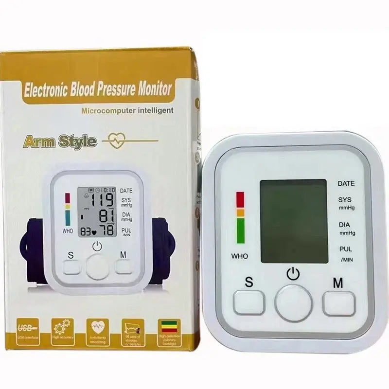 Digital Blood Pressure Monitor – Upper Arm Automatic BP Machine with USB Power | Accurate Home Health Device