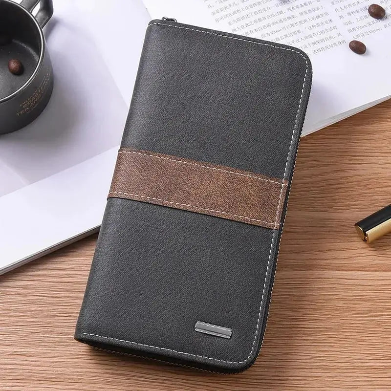 Clutch Billfold Splice Zipper Multifunction Card Holder Wallet – Stylish & Compact Organizer