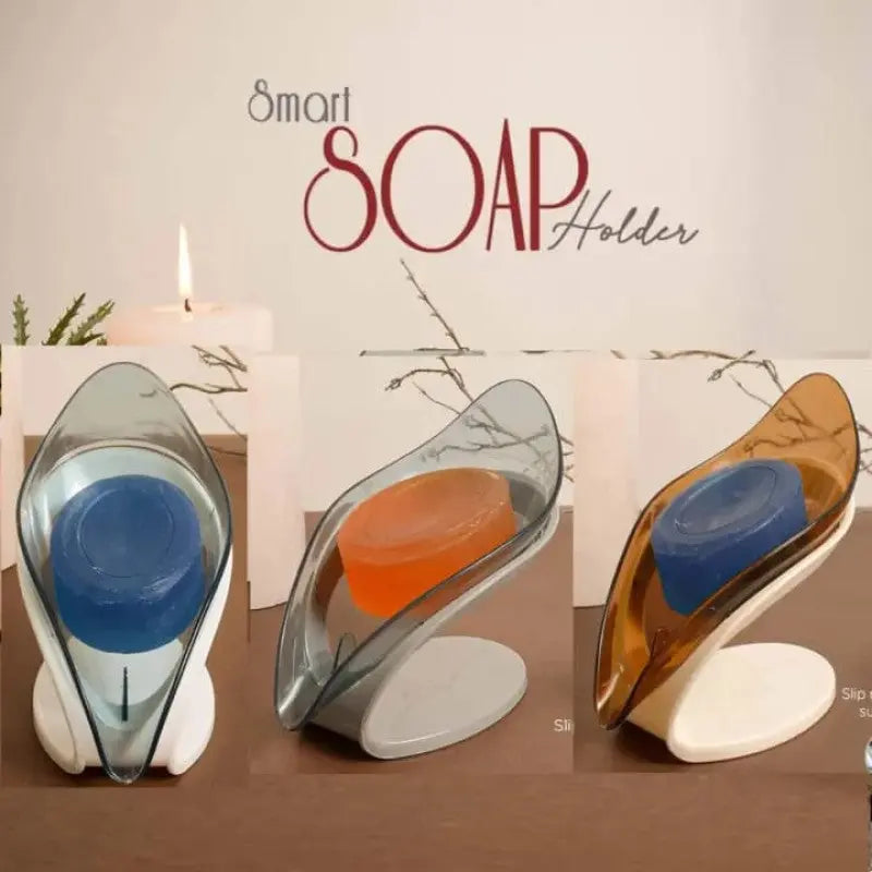 Stylish Smart Soap Holder for Bathroom – Modern Leaf Shape Self-Draining Space Saving Soap Dish