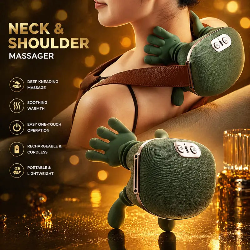 Neck and Shoulder Massager | Electric Deep Tissue Massage Pillow for Pain Relief & Relaxation