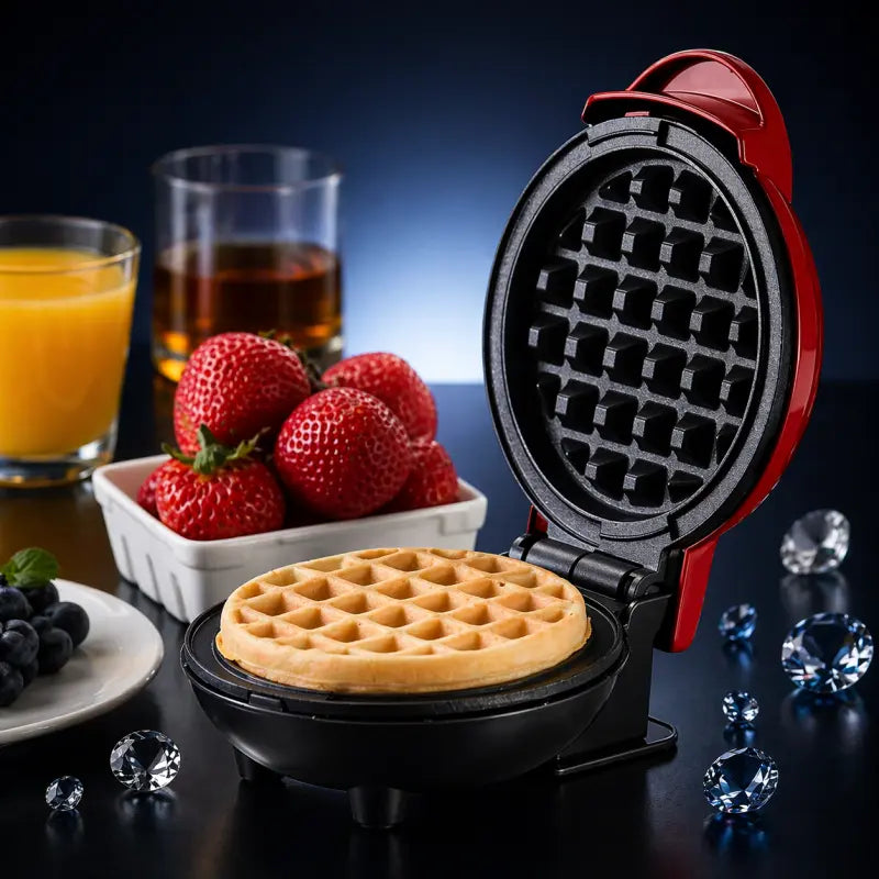 Mini Waffle Maker & Electric Cone Maker – Non-Stick Breakfast Machine | Portable Mini Waffle Cone Maker for Home & Kitchen Use