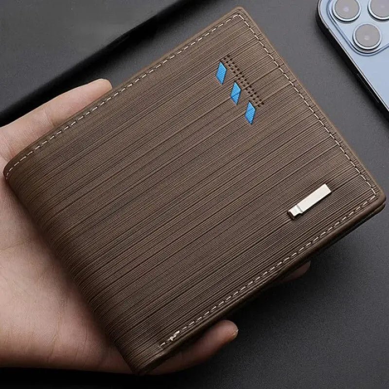 New Striped Wallet Men Short Wallet Korea Fashion Wallet | Stylish Compact Men’s Wallet
