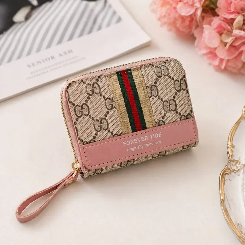 Women’s Single Zipper Wallet – Small Compact Wallet for Ladies (Random Colors)