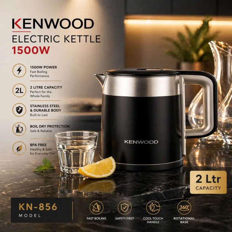 Premium Electric Kettle 2L – Fast Boiling Stainless Steel Kettle | Sleek Design & Energy Efficient