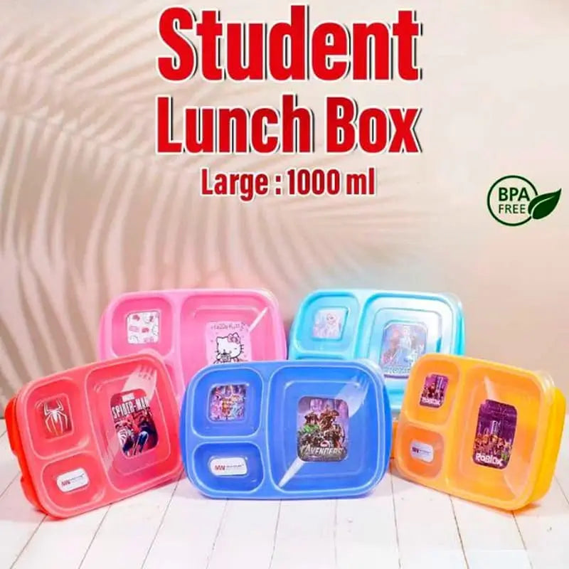 Student Lunch Box Large Multiple Portion Compartments | Leak Proof School & Office Lunch Box