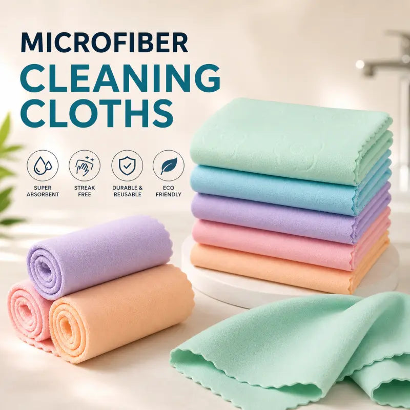 Pack of 5 Cleaning Cloths | Soft Microfiber Kitchen & Home Cleaning Towels