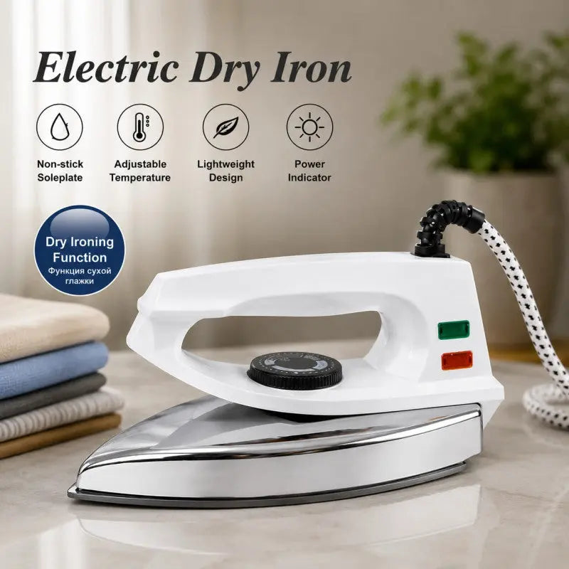 RAF Electric Dry Iron – Fast Heating Non-Stick Soleplate Iron | Lightweight & Durable Home Use Iron