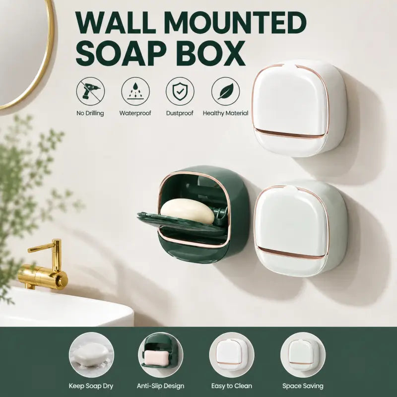 Self-Adhesive Wall Mounted Luxury Soap Dish – No Drill Bathroom Soap Holder (Random Colors)