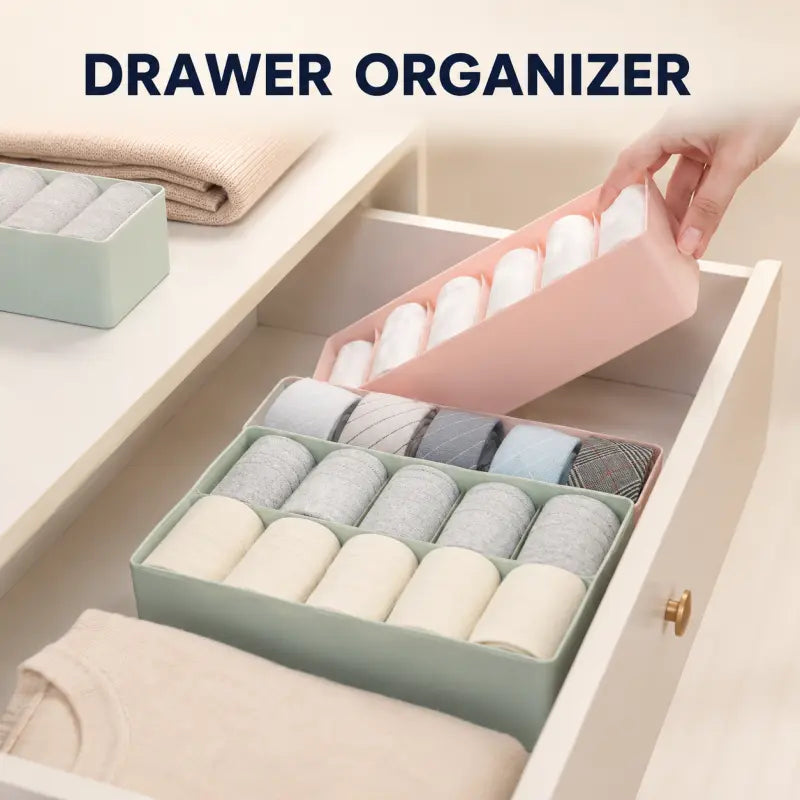 5 Grids Drawer Organizer – Multi-Compartment Storage Box for Clothes, Socks, Underwear & Accessories